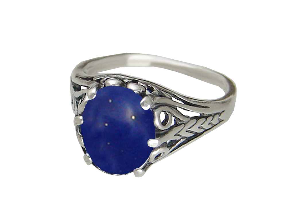Sterling Silver Filigree Ring With Lapis Lazuli Size 7 Sterling Silver Filigree Ring With Lapis Lazuli Size 7